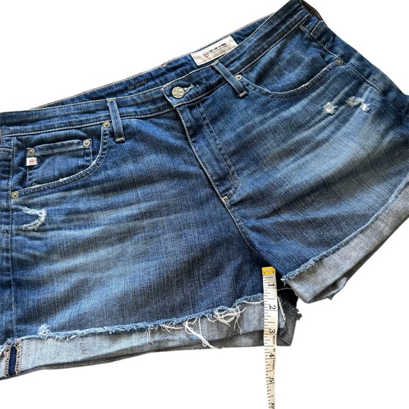 AG Hailey Ex-Boyfriend Roll Up Distressed Denim Shorts 31 - Picture 11 of 11